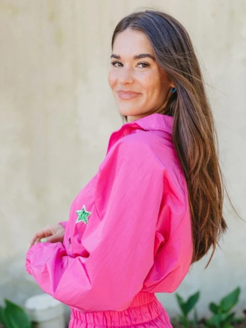 Peach Love California Hot Pink Sequin Star Mini Skirt - Picture 4 of 9